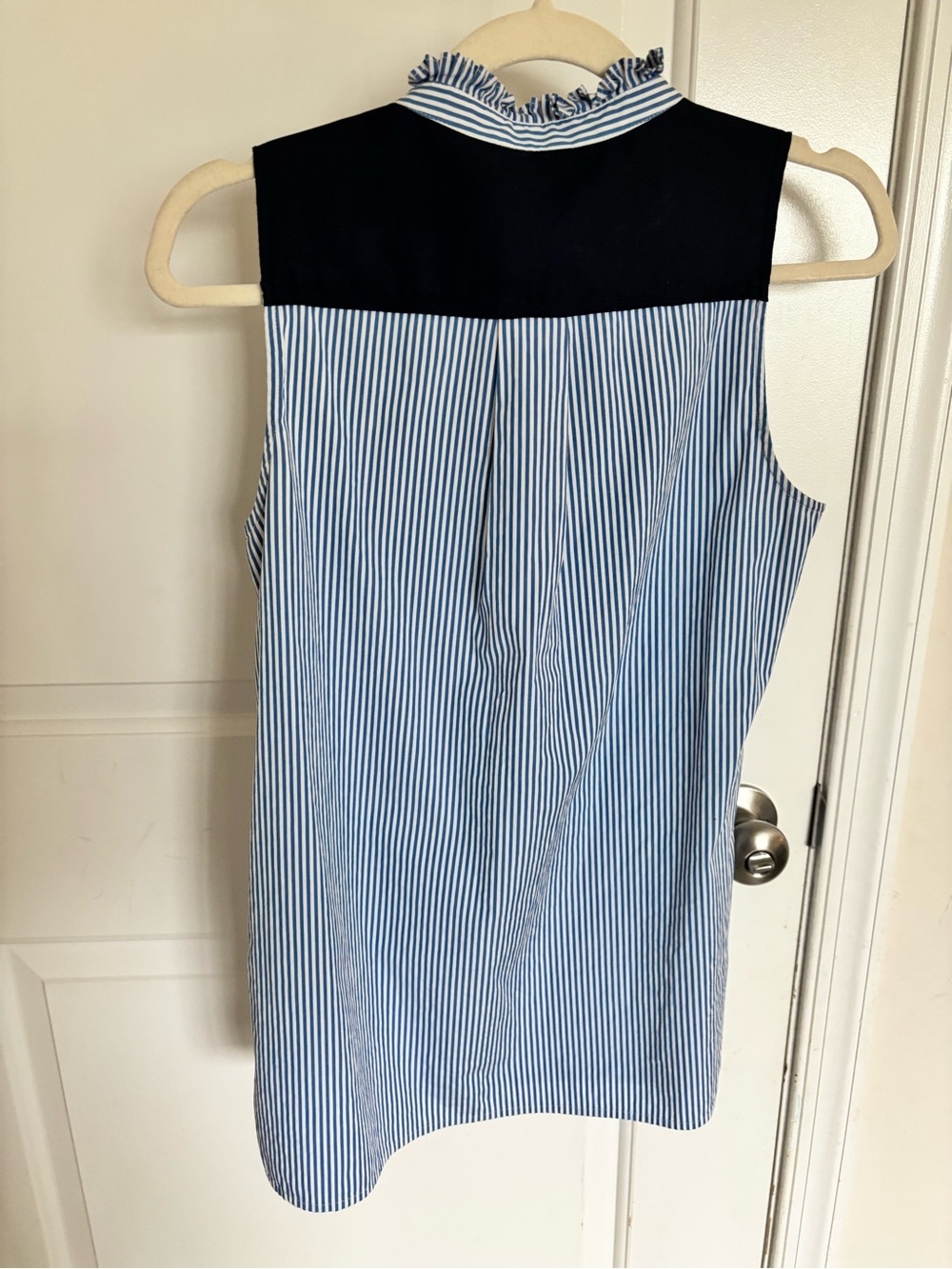 J. Crew Stripe Ruffle Shirt - Picture 3 of 4